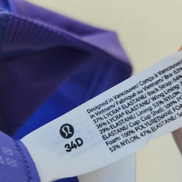 5/$100 SALE -  lululemon Air Support Bra Lavender Fog - Picture 8 of 8
